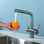 Shurity 382 Rubinetto da cucina con Doccetta estraibile 3 vie Granito Avena - immagine 4