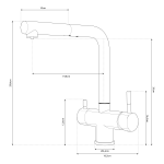 Shurity 382 Rubinetto da cucina con Doccetta estraibile 3 vie Nickel Spazzolato - immagine 2