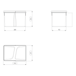 Set 2Pz. - Shurity Dif Dresser Pattumiera raccolta differenziata 12Lt. per base cassettone  - h.216mm - immagine 2