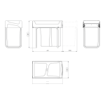 Shurity Dif Slide Pattumiera da incasso per raccolta differenziata 30Lt. (20Lt. + Vaschetta) - immagine 3