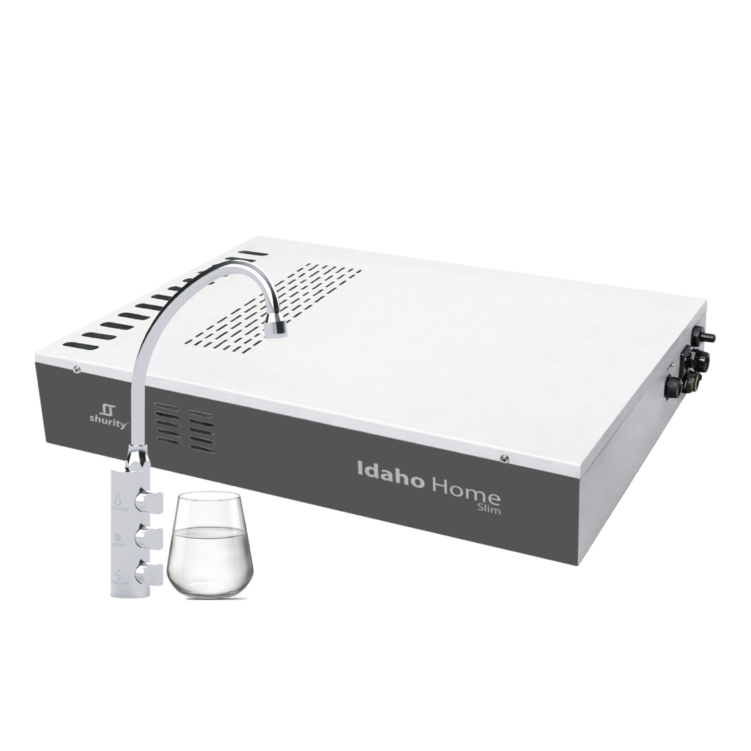 Shurity Idaho Home Silm Frigogasatore acqua con Filtrazione Sottozoccolo - 3 vie, Liscia, Gassata e Fredda