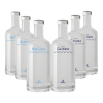Pack Misto 6pz. - Bottiglia Shurity Basic 75cl. Personalizzata Trasparente Acqua Liscia / Acqua Gassata con Tappo Argento