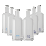 Pack Misto 6pz. - Bottiglia Shurity Basic 75cl. Personalizzata Trasparente Acqua Liscia / Acqua Gassata con Tappo Argento - immagine 2