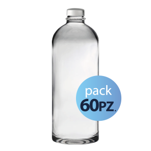 Pack 60pz. - Bottiglia Puffy 75cl. con tappo Argento