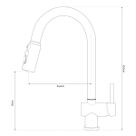 Shurity 386 Rubinetto da cucina con Doccetta estraibile 3 vie Bianco - immagine 2