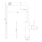 Shurity 385 Rubinetto da cucina con Doccetta estraibile 3 vie Bianco - immagine 2