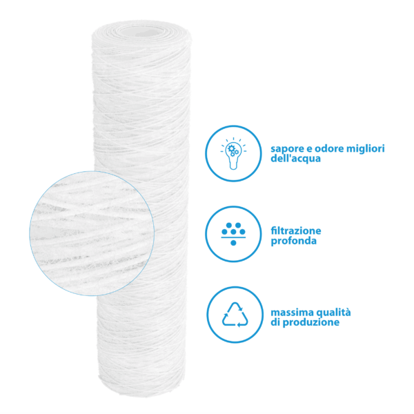 Professional Water Filter Cartuccia Polipropilene avvolto 10 Pollici - 5 Micron - immagine 2