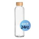 Pack 24pz. - Borraccia in vetro Elegance in vetro 500ml. Con Tappo in Plastica