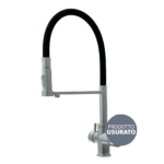 Shurity 460 Rubinetto da cucina con Doccetta in gomma 4 vie 3/8” Cromo/Nero – Prodotto con segni d’usura