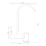 Shurity Simple Rubinetto di Prelievo 1 Via Abbattibile Sottofinestra per Depuratori d’acqua 1/4” Nickel Spazzolato - immagine 2