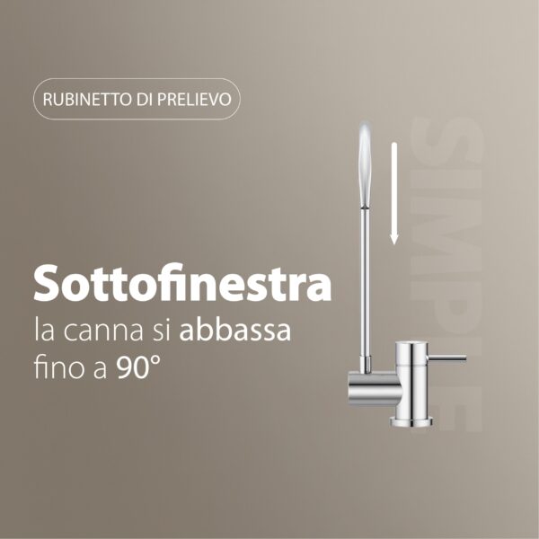 Shurity Simple Rubinetto di Prelievo 2 Vie Abbattibile Sottofinestra per Depuratori d’acqua 1/4” Bianco - immagine 4