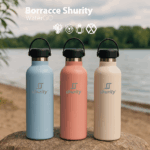 Shurity Water Go Sport Borraccia Termica Acciaio inox con rivestimento in ceramica 1lt. Rosa con doppio tappo - immagine 4