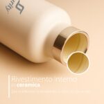 Shurity Water Go Sport Borraccia Termica Acciaio inox con rivestimento in ceramica 1lt. Rosa con doppio tappo - immagine 6