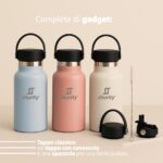 Shurity Water Go Sport Borraccia Termica Acciaio inox con rivestimento in ceramica 1lt. Rosa con doppio tappo - immagine 8