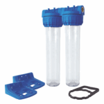 Shurity Kit Doppia Filtrazione 3 pezzi 20” IN-OUT 3/4“ Trasparente