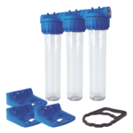 Shurity Kit Doppia Filtrazione 3 pezzi 20” IN-OUT 1“ Trasparente