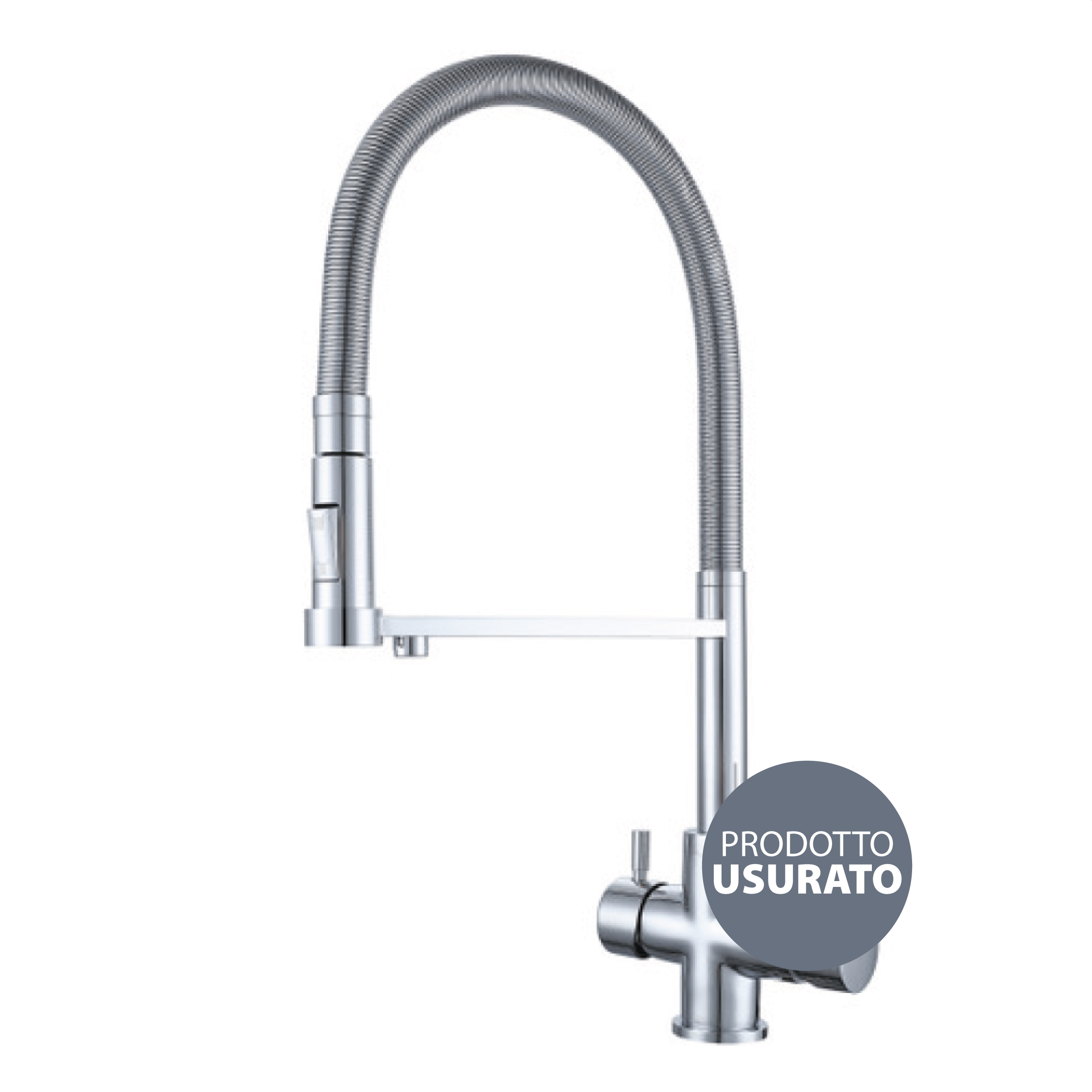 560 Shurity 560 Rubinetto da cucina con Doccetta in gomma 5 vie 3/8” Nickel Spazzolato – Prodotto con segni d’usura - immagine 1