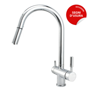 Shurity 411 Rubinetto da cucina con Doccetta estraibile 4 vie 3/8” Cromo – Prodotto con segni d’usura