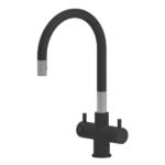 Shurity Snake Rubinetto da cucina Sottofinestra con canna snodabile 3 vie Nero Opaco