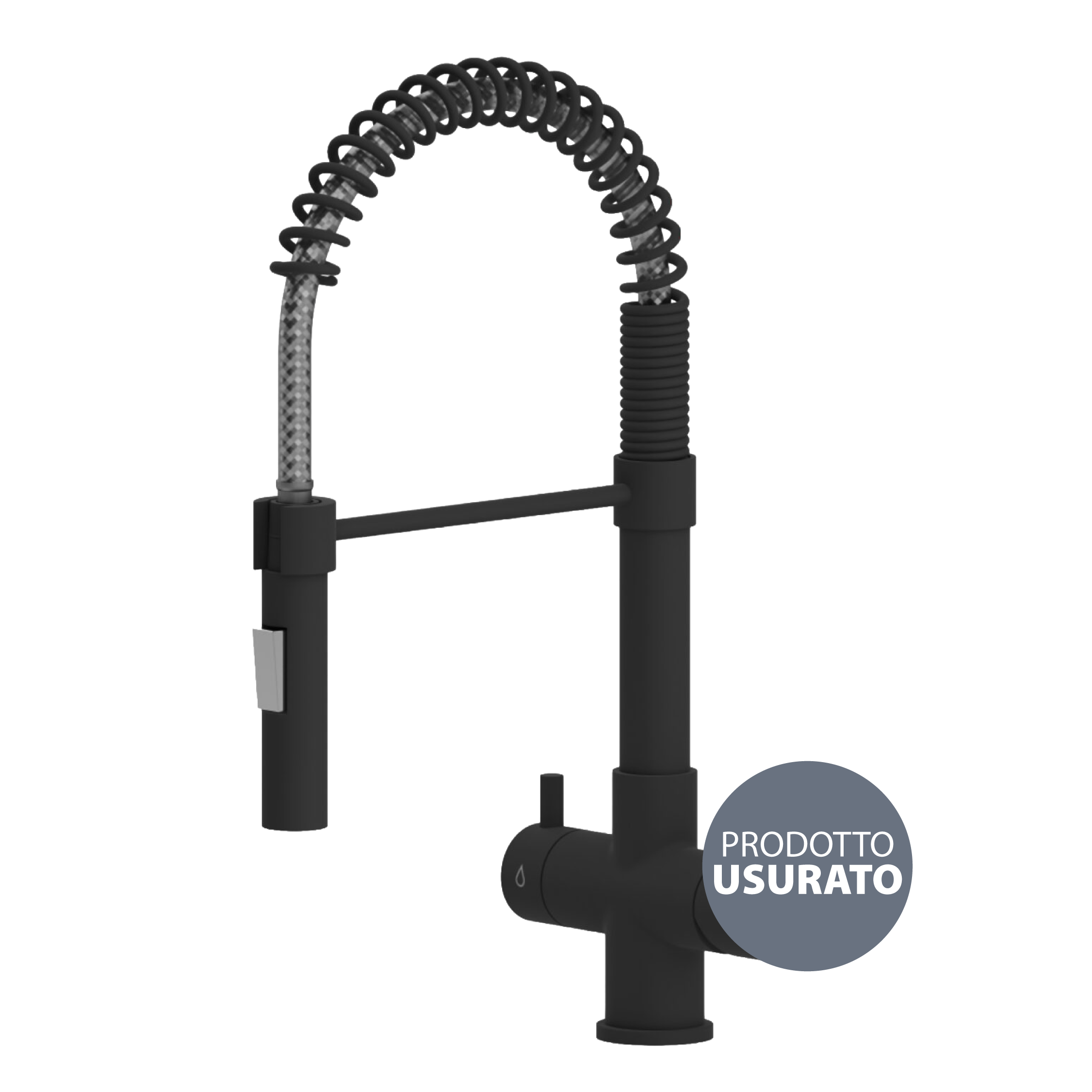 milb Shurity Milano Rubinetto da cucina a molla 5 vie 3/8” Nero Opaco – Prodotto con segni d’usura - immagine 1