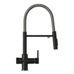 Shurity 488 Rubinetto da cucina con Doccetta 4 vie Acciaio Inox Senza metalli pesanti Nero Opaco