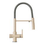 Shurity 488 Rubinetto da cucina con Doccetta 4 vie Acciaio Inox Senza metalli pesanti 3/8” Granito Avena