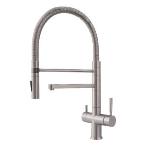 Shurity 362 Rubinetto da cucina con Doccetta a molla 3 vie 3/8” Acciaio Inox Satinato