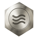 Pulsante acqua liscia 24V, 25mm, led blu