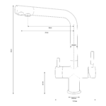 Shurity 384 Rubinetto da cucina 3 vie Acciaio Inox Cromo - immagine 2