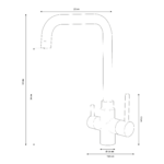 Shurity 326 Rubinetto da cucina 3 vie - Nero Opaco - immagine 2