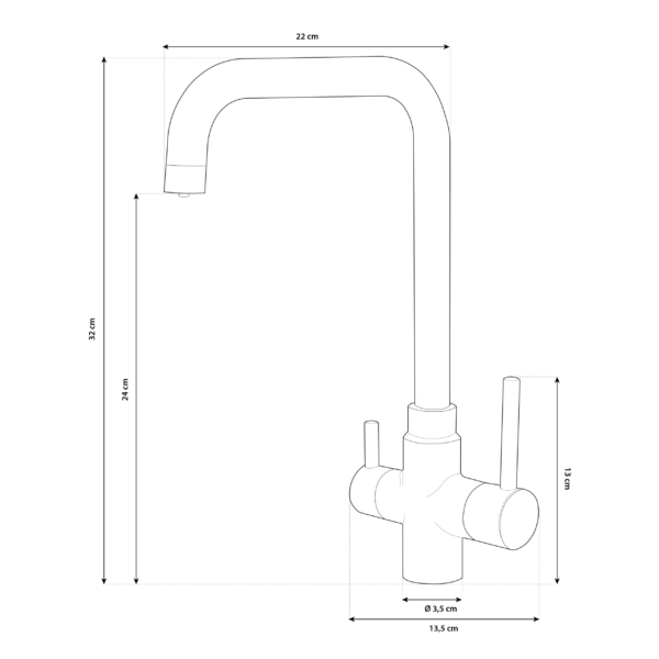Shurity 326 Rubinetto da cucina 3 vie - Nero Opaco - immagine 2
