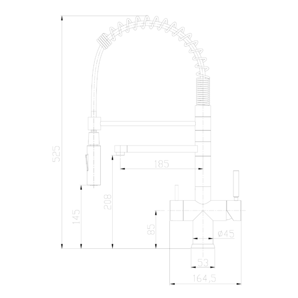 Shurity 580 Rubinetto da cucina con Doccetta in gomma 5 vie Acciaio Inox Senza metalli pesanti Nero Opaco - immagine 2
