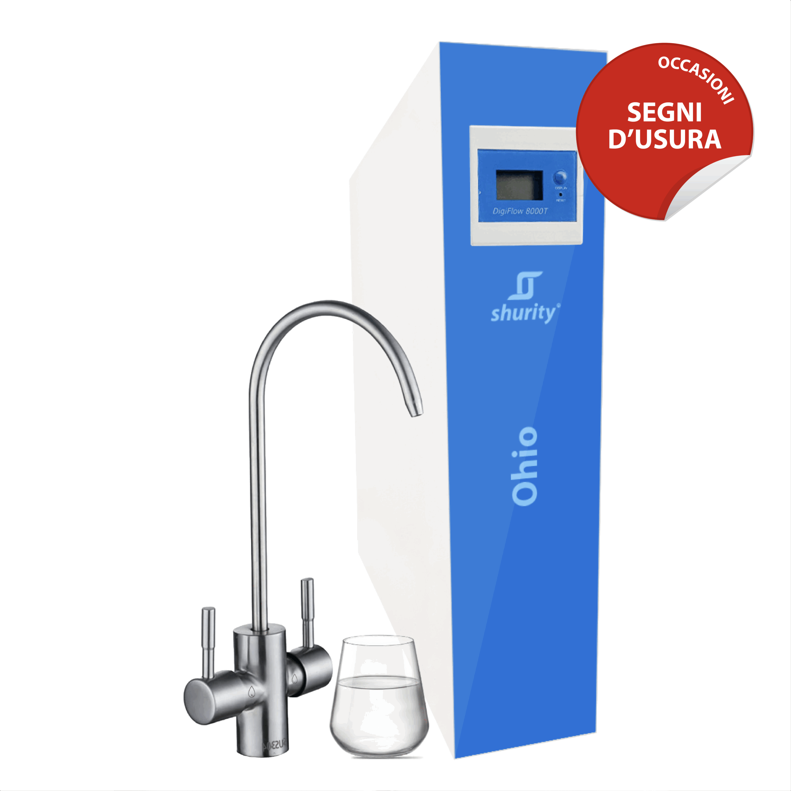 Shurity Ohio Depuratore acqua con Ultrafiltrazione Sottolavello - 2 vie, Liscia/Gassata – Prodotto con segni d’usura