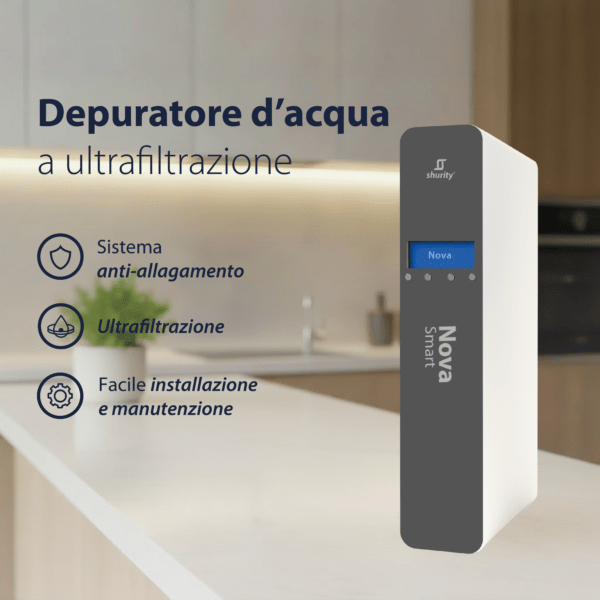 Shurity Nova Smart Depuratore acqua con Ultrafiltrazione Sottolavello - 1 via, Liscia con Display - immagine 4