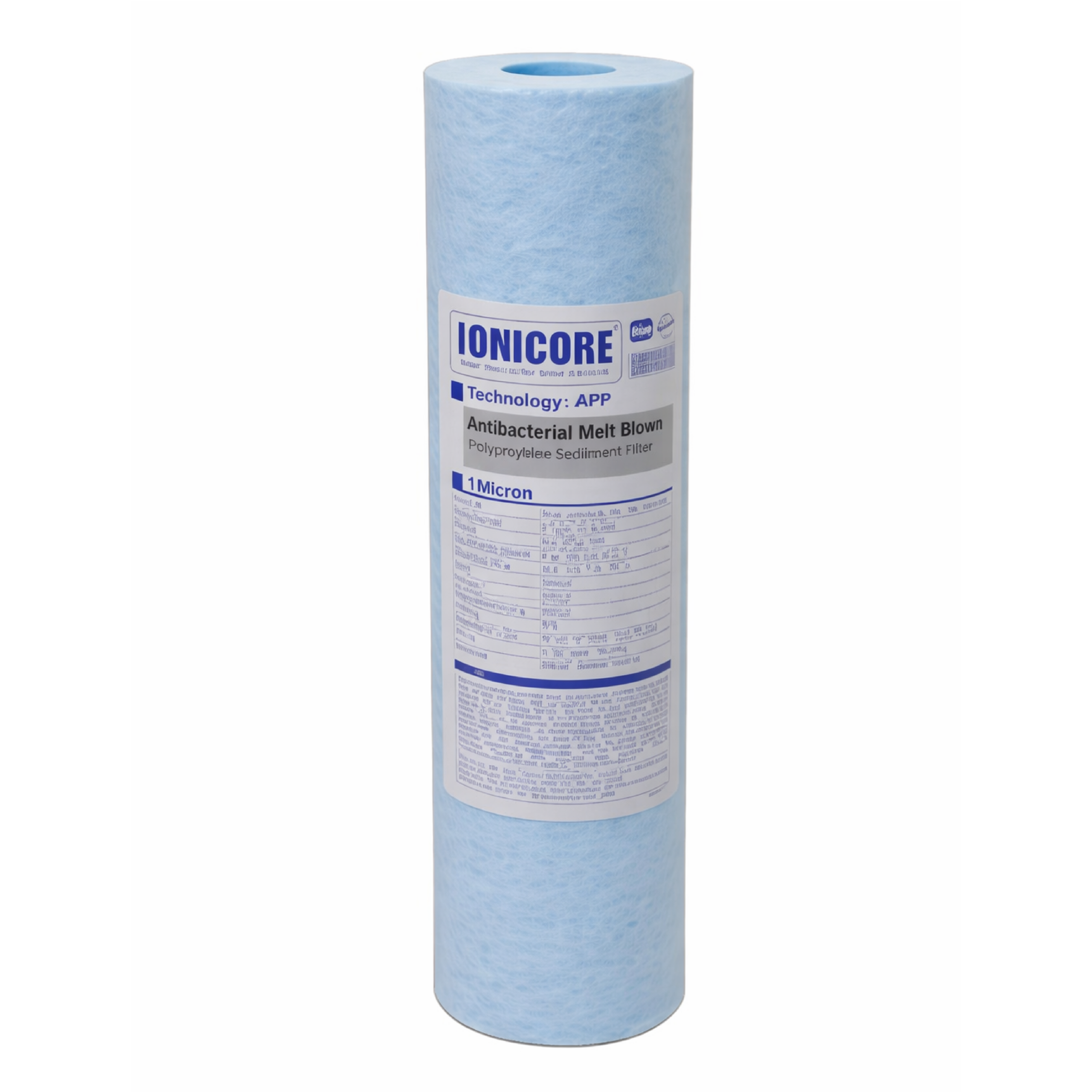 Ionicore cartuccia Blue Polipropilene soffiato antibatterico 10" - 1 micron