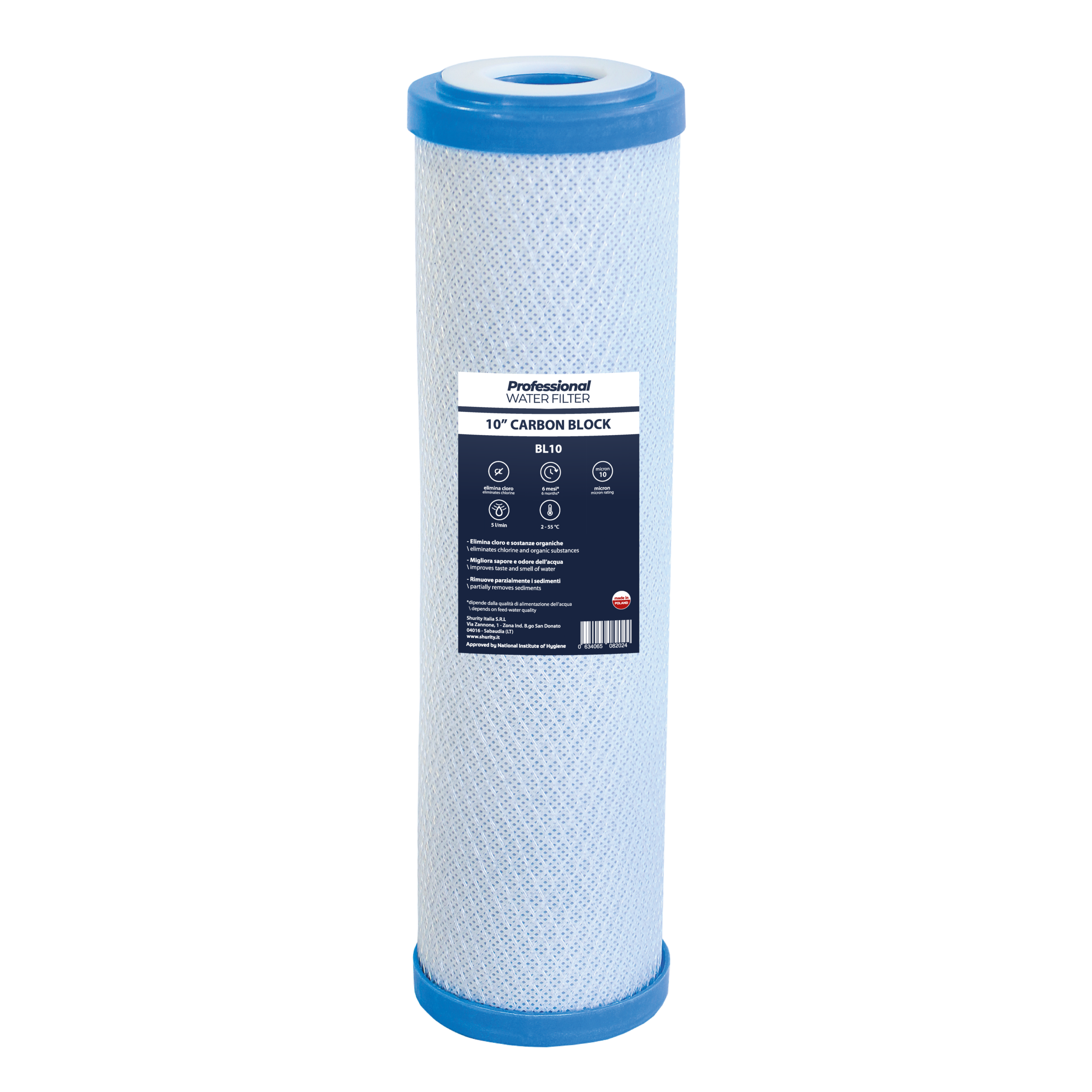 Professional Water Filter Cartuccia Carbon Block 10 Pollici - 10 Micron