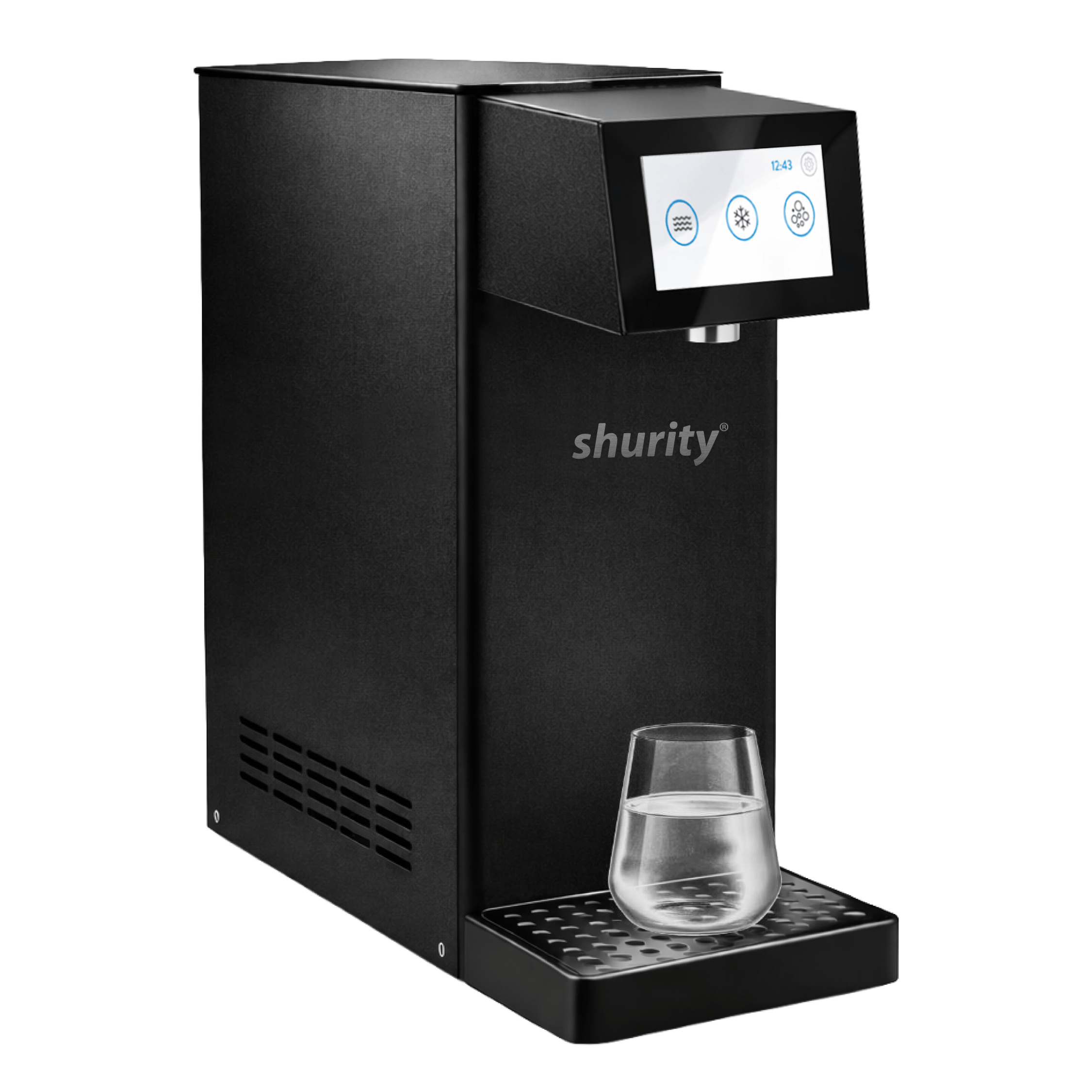 kan dis bk Shurity Kansas Electronic Refrigeratore acqua con Filtrazione Sopralavello 15Lt/h. Nero con display touch 4,3” - 3 Vie Liscia ambiente, fredda e gassata - immagine 1