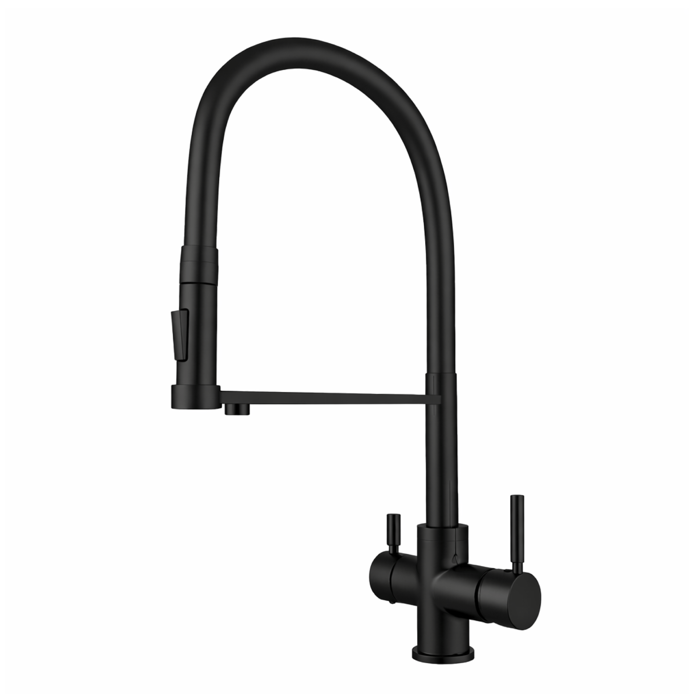 365_bk Shurity 365 Rubinetto da cucina con Doccetta 3 vie Nero Opaco - immagine 1