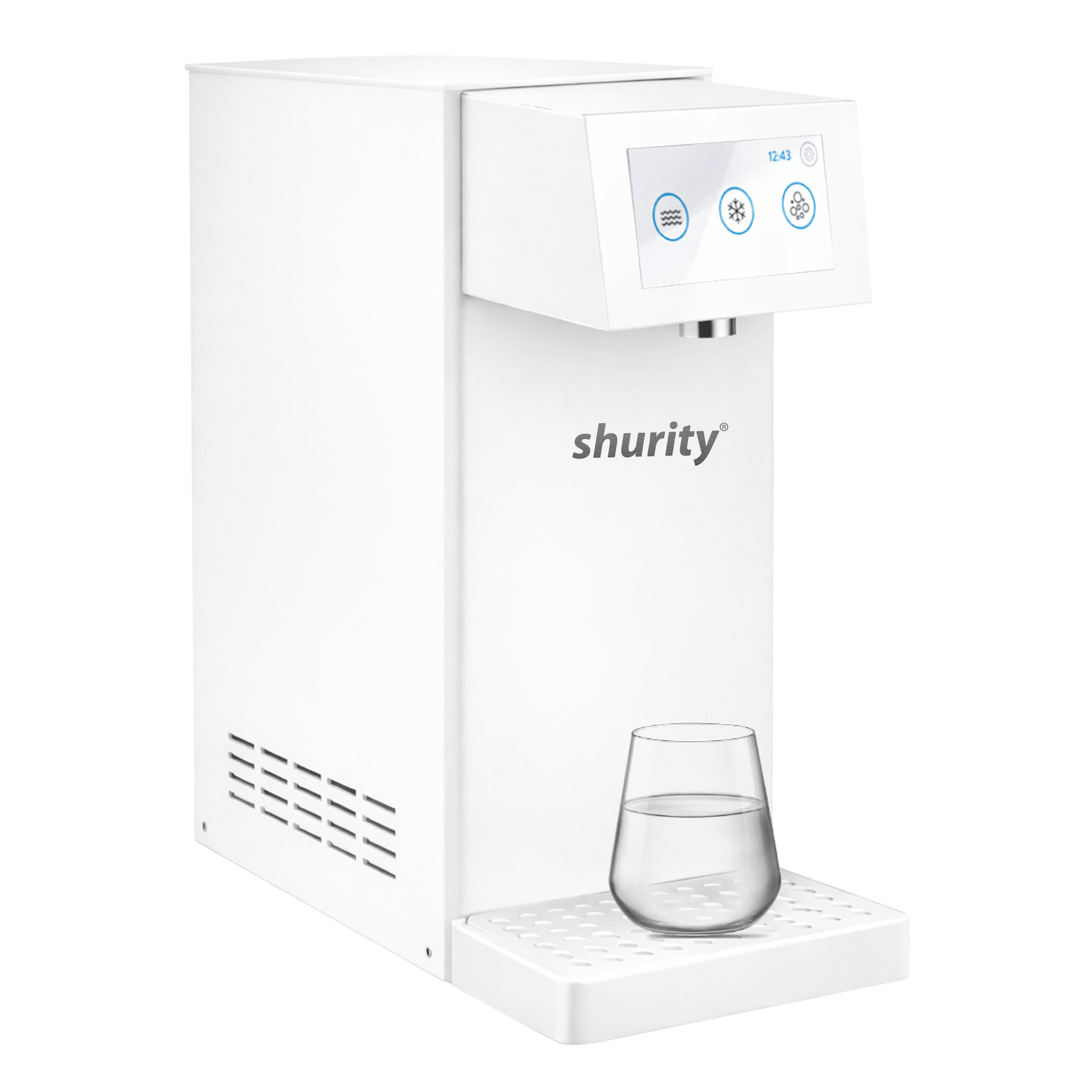 kan dis wh Shurity Kansas Electronic Refrigeratore acqua con Filtrazione Sopralavello 15Lt/h. Bianco con display touch 4,3” - 3 Vie Liscia ambiente, fredda e gassata - immagine 1
