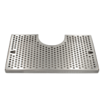 Raccogligocce raggiato per colonnine erogatori Bar/Ristoranti con sagoma INOX - 400 x 220 x Ø 130 mm.