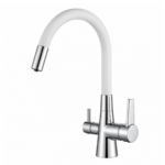 Shurity Flexi Rubinetto da cucina 3 vie Cromo/Bianco