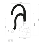 Shurity Snake Rubinetto da cucina Sottofinestra con canna snodabile 5 vie Nero Opaco - immagine 3