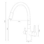 Shurity Flexi Rubinetto da cucina 3 vie Nero Opaco - immagine 2