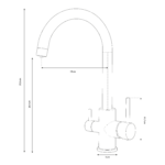 Shurity Swan Rubinetto da cucina 3 vie Cromo - immagine 2