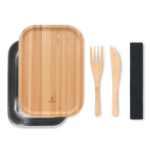 Shurity Portapranzo BambooShell Inox 600ml. Con posate - immagine 2