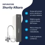 Shurity Alkara Depuratore acqua Osmosi inversa diretta - 2 Vie Acqua Liscia con filtro Alcalino - immagine 5