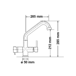 Shurity 594 Rubinetto da cucina Canna Bassa 5 vie 3/8” Granito Avena - immagine 2