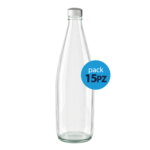 Pack 15pz. - Bottiglia in vetro per Acqua One 1litro con tappo Argento