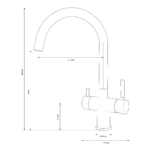 Shurity 412 Rubinetto da Cucina 4 Vie in Acciaio inox Nero Opaco - immagine 2