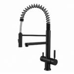 Shurity 480 Rubinetto da cucina con Doccetta in gomma 4 vie Acciaio Inox Nero Opaco
